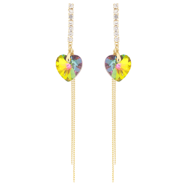 Сережки Xuping колір 14К з кристалами Swarovski пусети «Підвіски з кристалами Vitrail Medium» фото №1