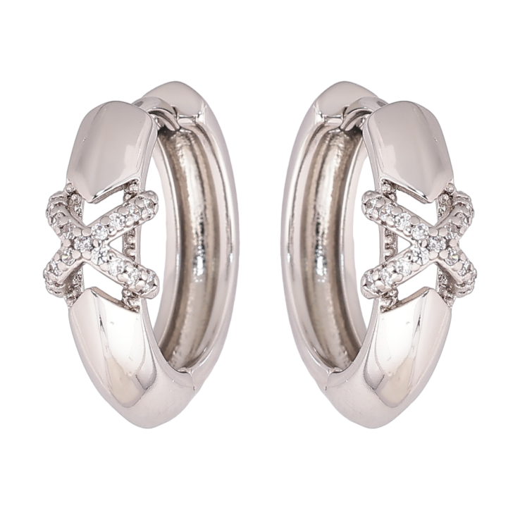 Сережки Xuping Родій колечка «Візерунок хрестики з кристалами» фото №24