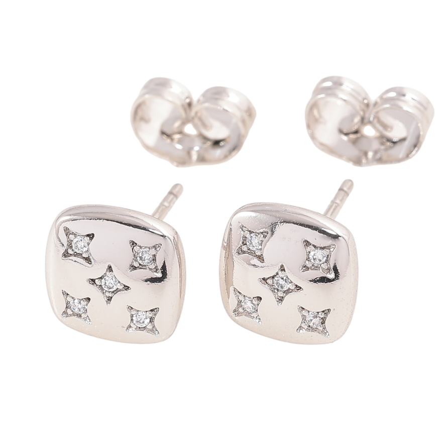 Сережки Xuping Родій пусети «Візерунок зірки з кристалами» фото №1