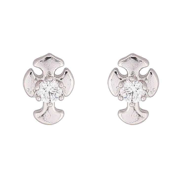 Сережки Xuping Родій пусети «Мініатюрні Хрестики з кристалами» фото №3