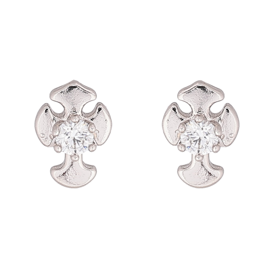 Сережки Xuping Родій пусети «Мініатюрні Хрестики з кристалами» фото №1