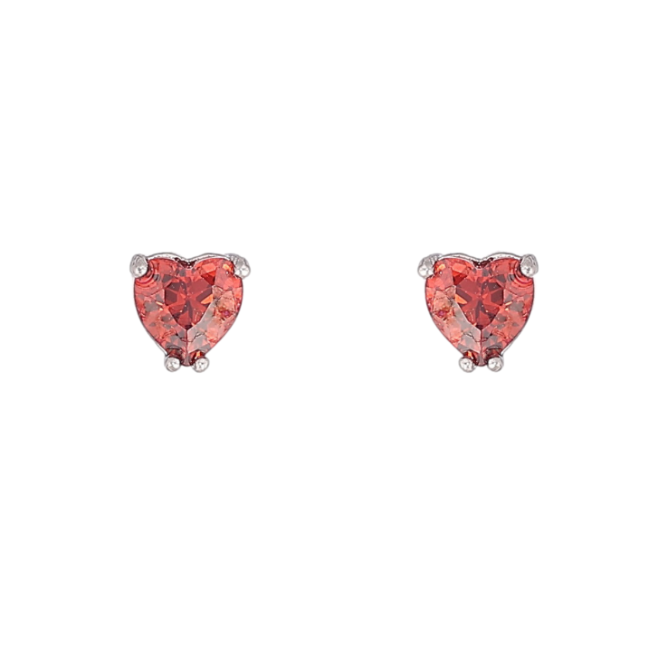 Сережки Xuping Родій пусети Червоні кристальні сердечка 4х4мм фото №6