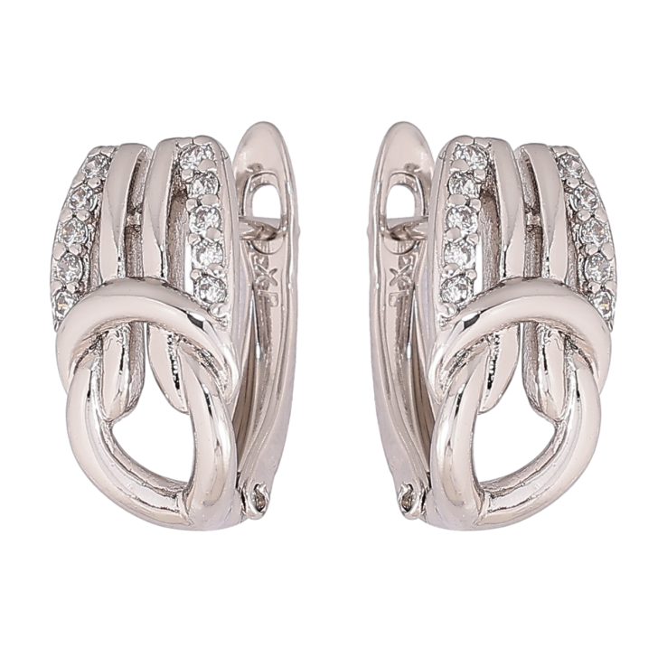 Сережки Xuping Родій англійський замок Декоративний візерунок з кристалами фото №13