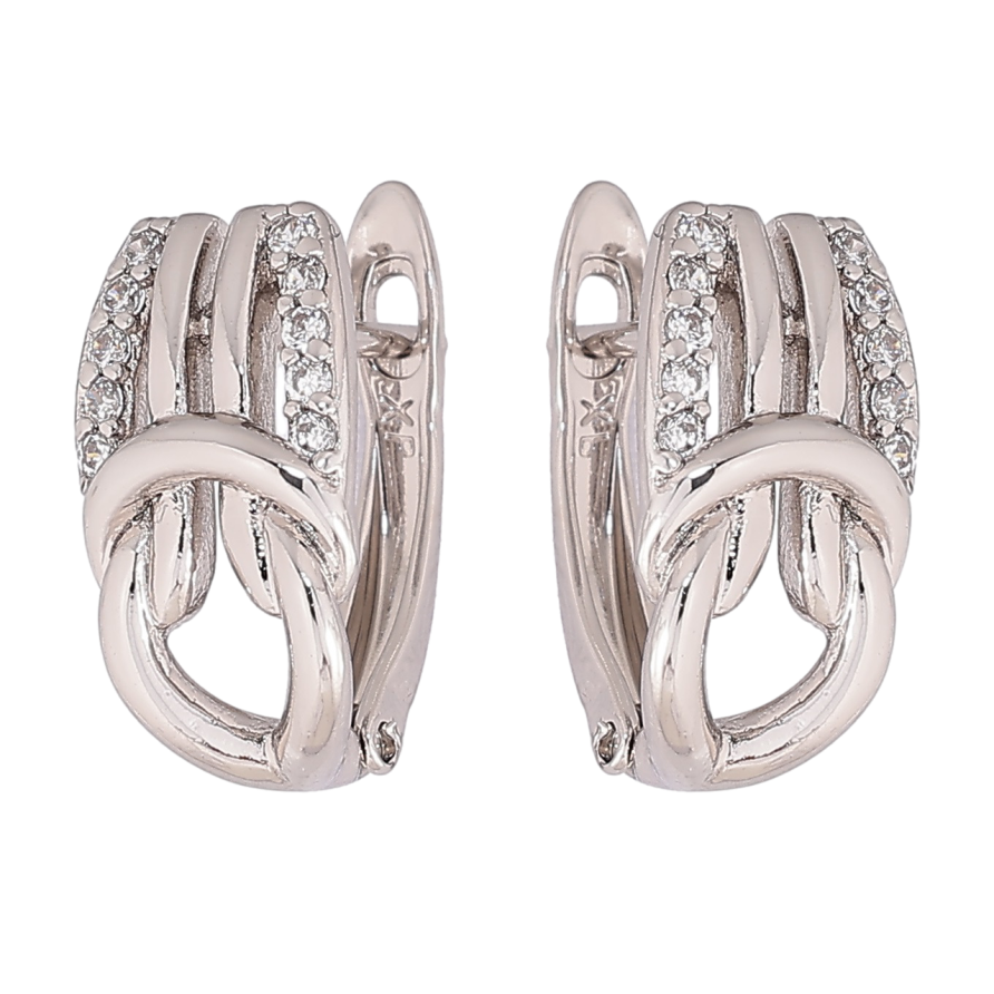 Сережки Xuping Родій англійський замок Декоративний візерунок з кристалами фото №1