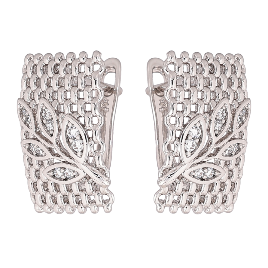 Сережки Xuping Родій англійський замок Візерунок гілочки з кристалами фото №1