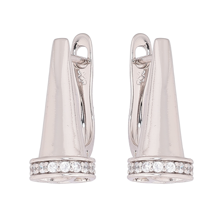 Сережки Xuping Родій англійський замок Декоративні циліндри з кристалами фото №10