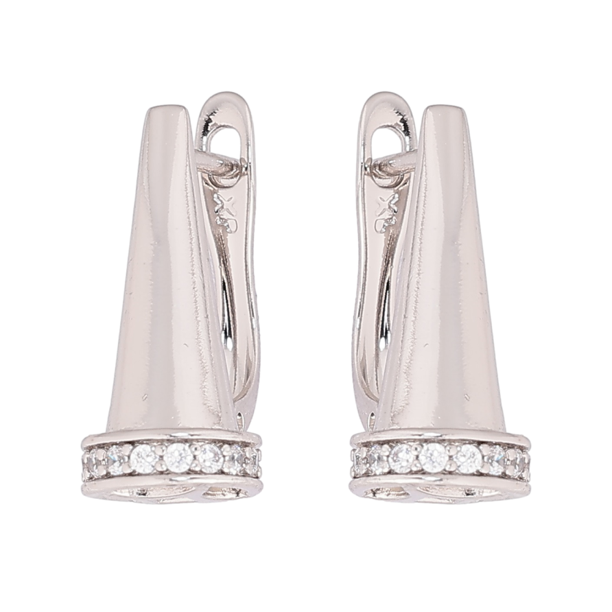 Сережки Xuping Родій англійський замок Декоративні циліндри з кристалами фото №1