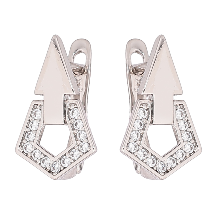 Сережки Xuping Родій англійський замок Візерунок з кристалами фото №25