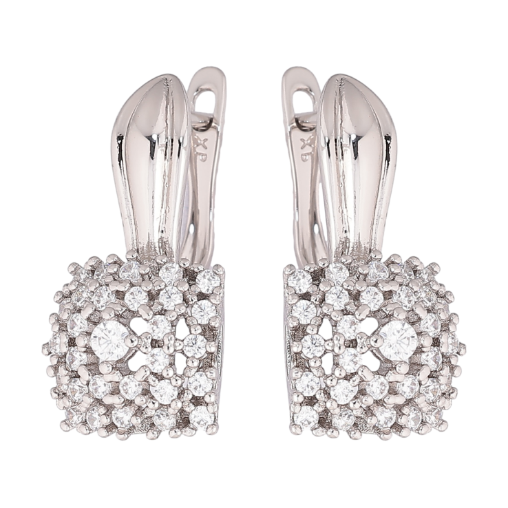 Сережки Xuping Родій англійський замок Інкрустація кристалами фото №16