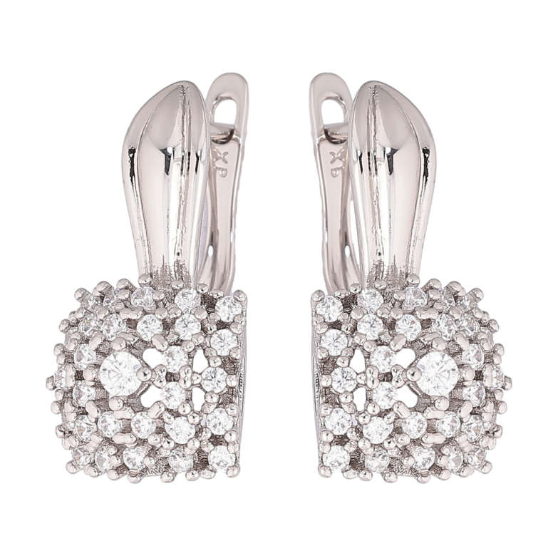 Сережки Xuping Родій англійський замок Інкрустація кристалами фото №2