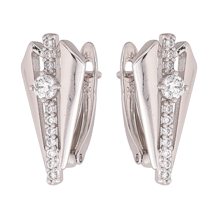 Сережки Xuping Родій англійський замок Візерунок з кристалами фото №18