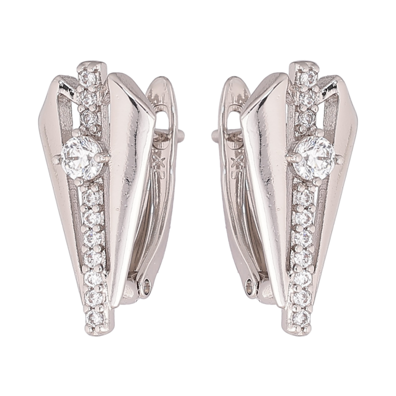 Сережки Xuping Родій англійський замок Візерунок з кристалами фото №1