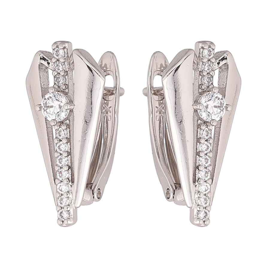 Сережки Xuping Родій англійський замок Візерунок з кристалами фото №1