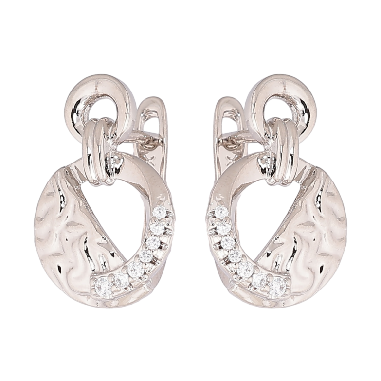 Сережки Xuping Родій англійський замок Декоративний візерунок з кристалами фото №1