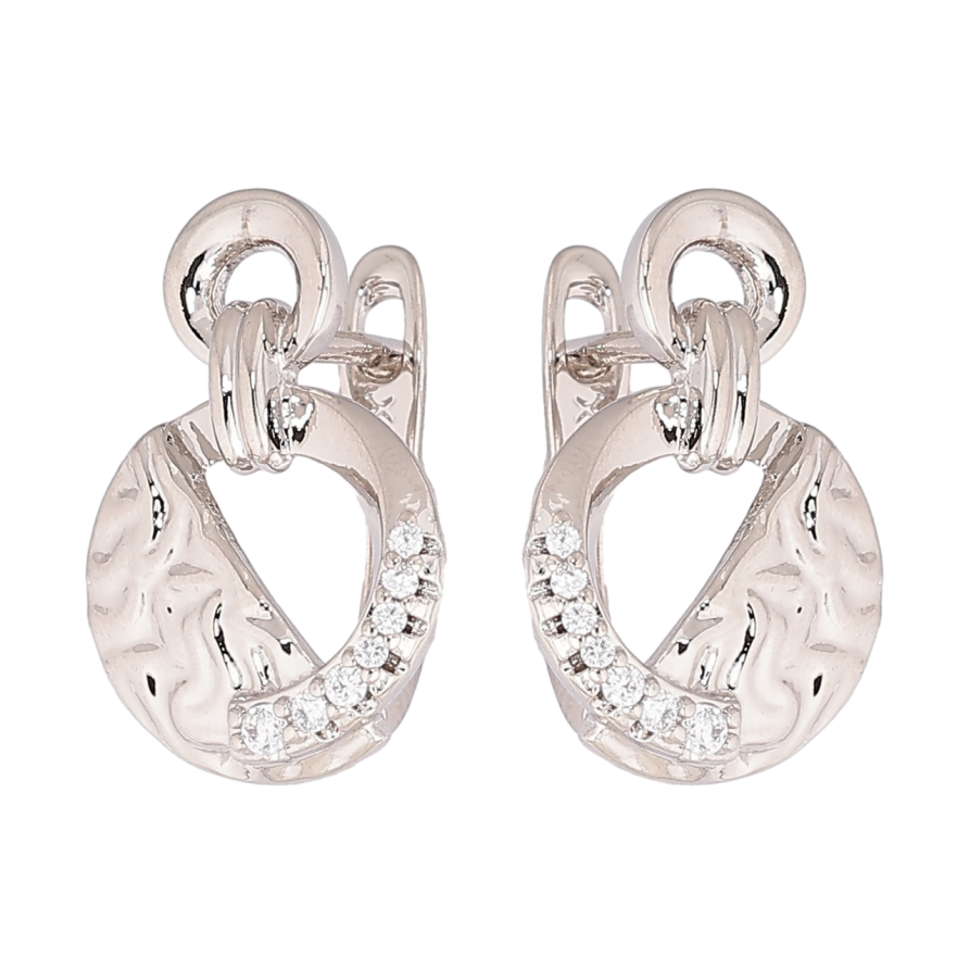 Сережки Xuping Родій англійський замок Декоративний візерунок з кристалами фото №1