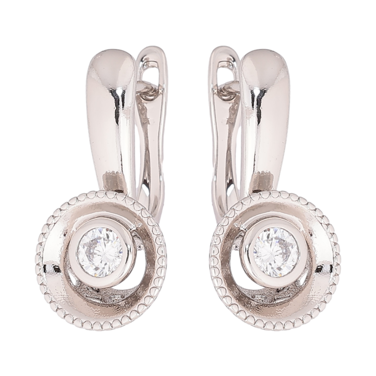 Сережки Xuping Родій англійський замок Візерунок з кристалами фото №13