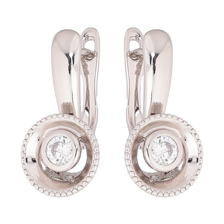 Сережки Xuping Родій англійський замок Візерунок з кристалами фото №3