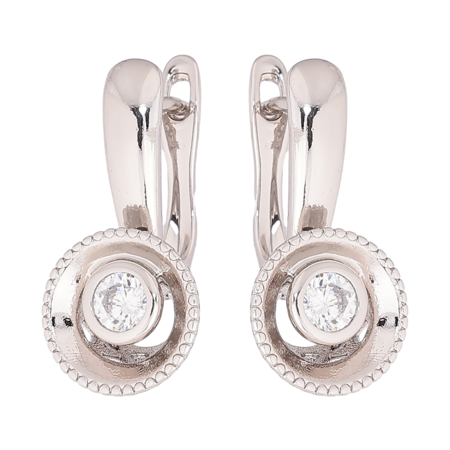 Сережки Xuping Родій англійський замок Візерунок з кристалами фото №1