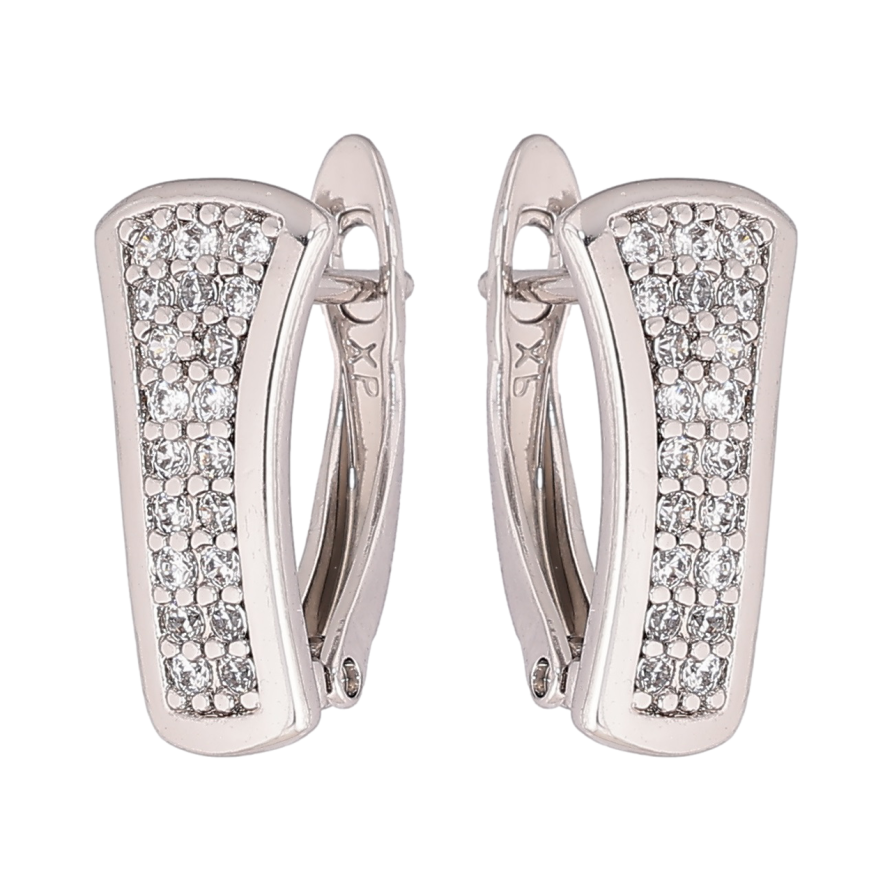 Сережки Xuping Родій англійський замок Візерунок з інкрустацією кристалами фото №1