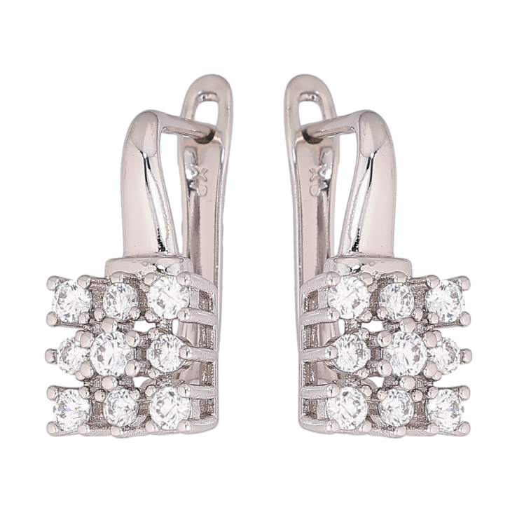 Сережки Xuping Родій англійський замок Інкрустація кристалами фото №15