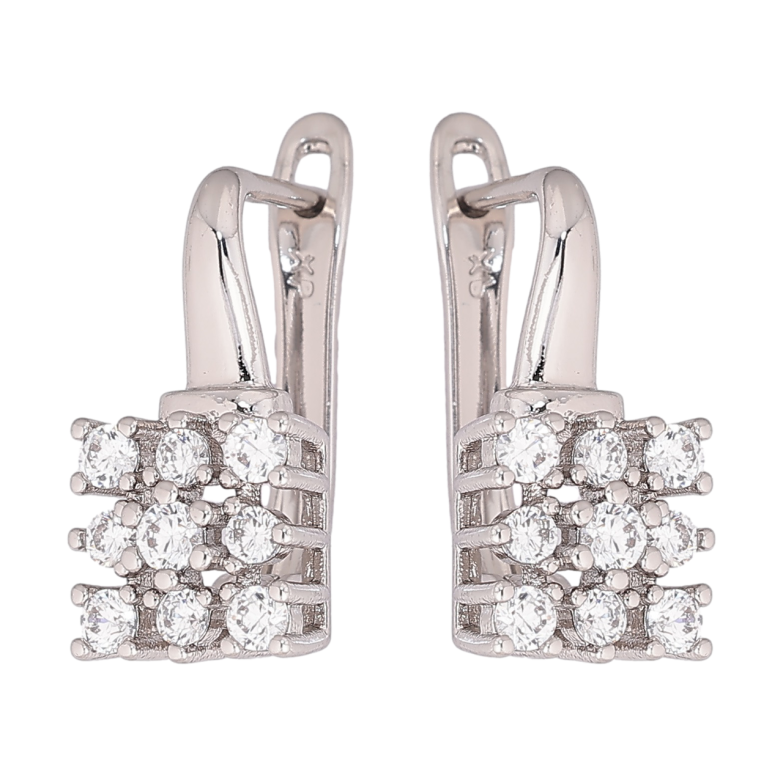 Сережки Xuping Родій англійський замок Інкрустація кристалами фото №4