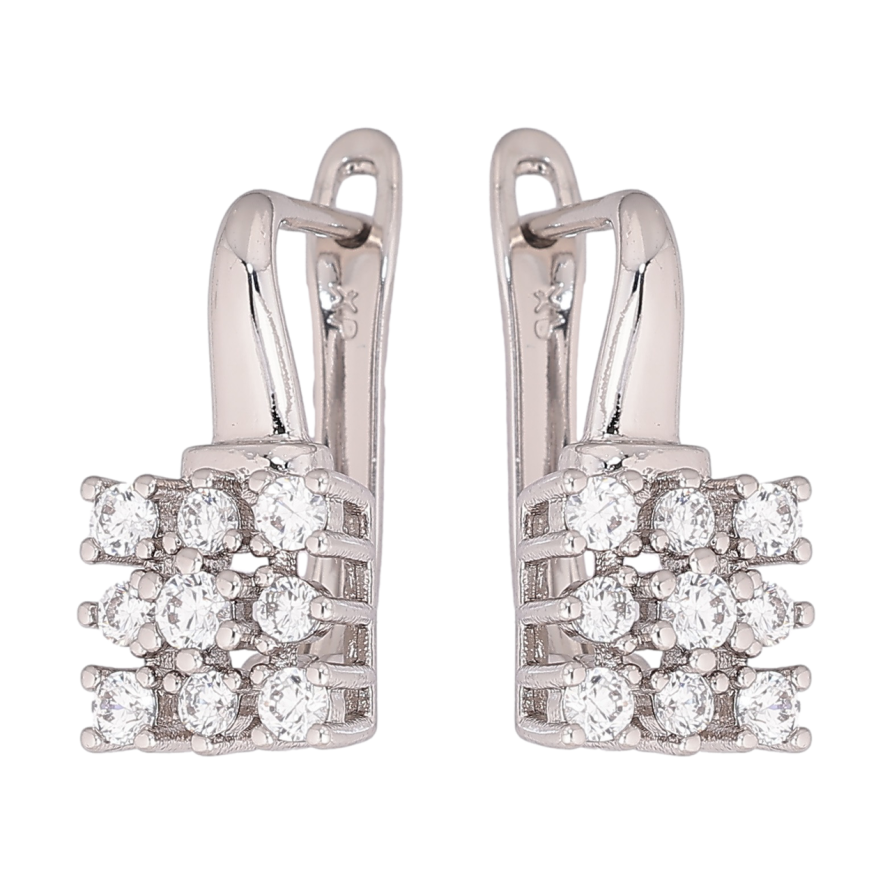 Сережки Xuping Родій англійський замок Інкрустація кристалами фото №1