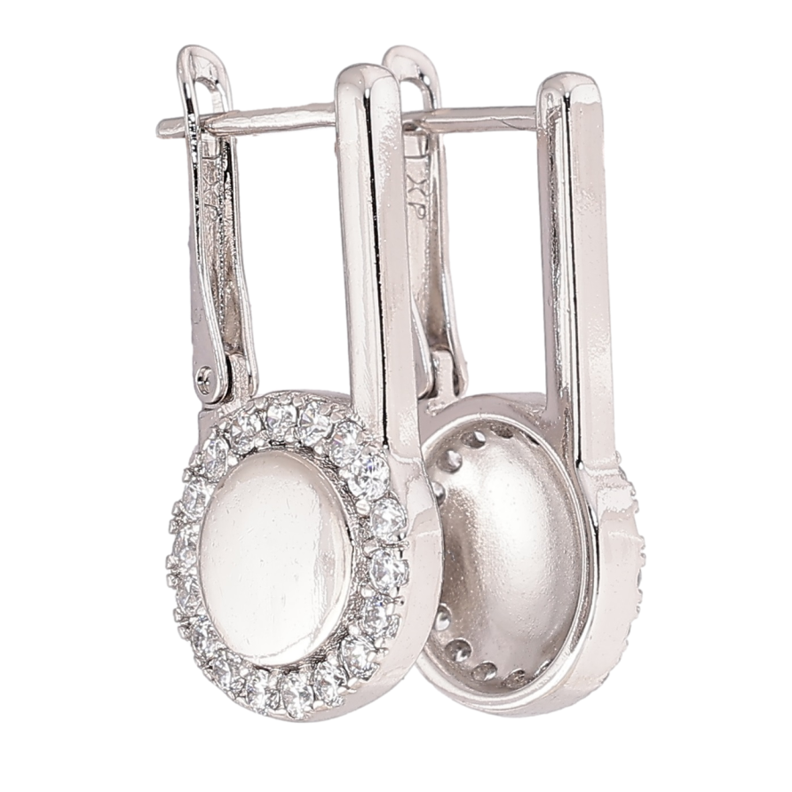 Сережки Xuping Родій англійський замок Бічний візерунок з кристалами фото №1