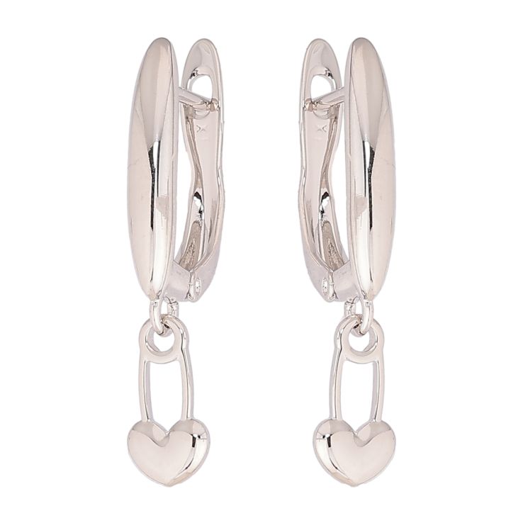 Сережки Xuping Родій англійський замок Булавки-серця фото №15