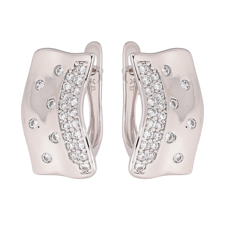 Сережки Xuping Родій англійський замок Візерунок з кристалами фото №13