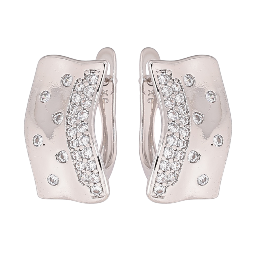 Сережки Xuping Родій англійський замок Візерунок з кристалами фото №1