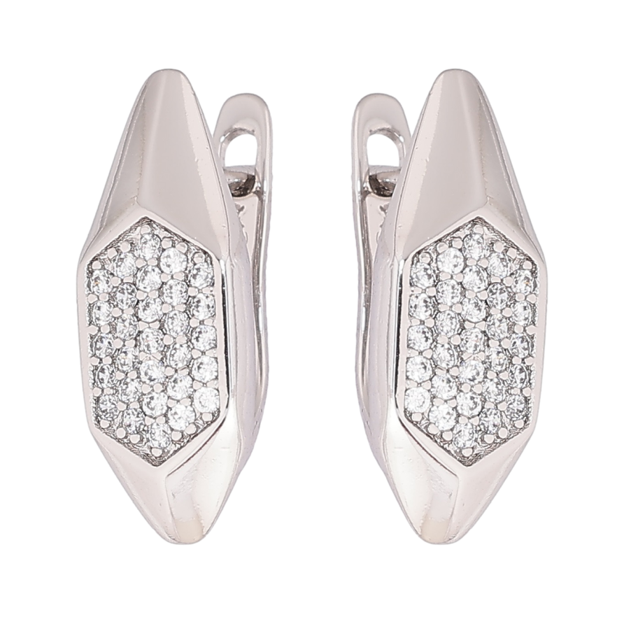 Сережки Xuping Родій англійський замок Візерунок з інкрустацією кристалами фото №1