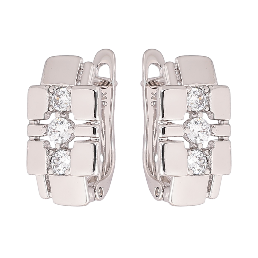 Сережки Xuping Родій англійський замок Візерунок з кристалами фото №1