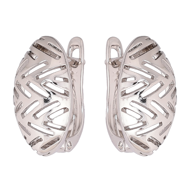 Серьги Xuping Родий английский замок Резной узор фото №3