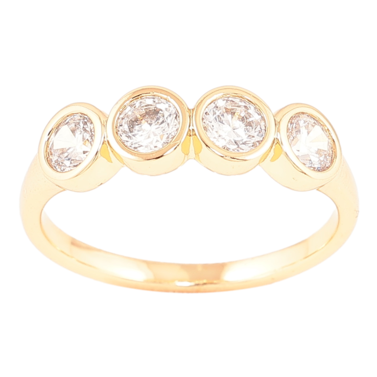 Каблучка Xuping Позолота 18K «Чотири кристали» фото №25