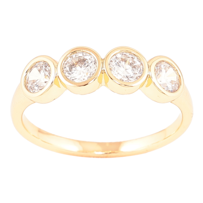 Каблучка Xuping Позолота 18K «Чотири кристали» фото №1