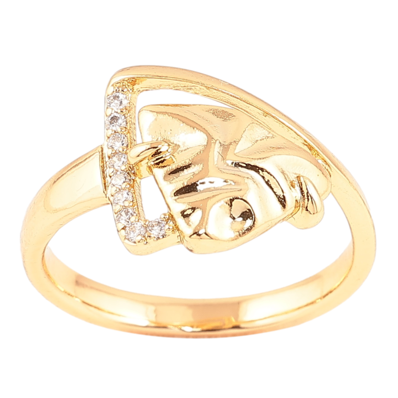 Каблучка Xuping Позолота 18K «Декоративний візерунок з кристалами» фото №1