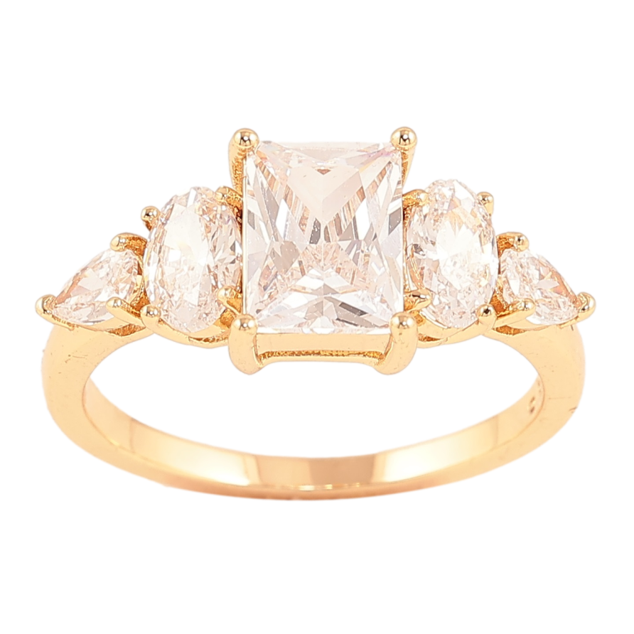 Каблучка Xuping Позолота 18K «Блиск кристалів» фото №1