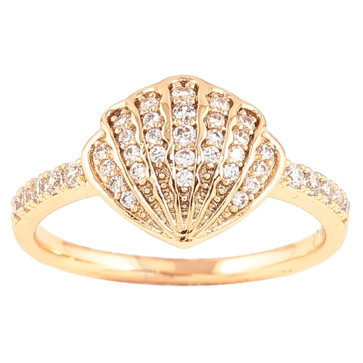 Каблучка Xuping Позолота 18K «Мушля з інкрустацією кристалами» фото №5