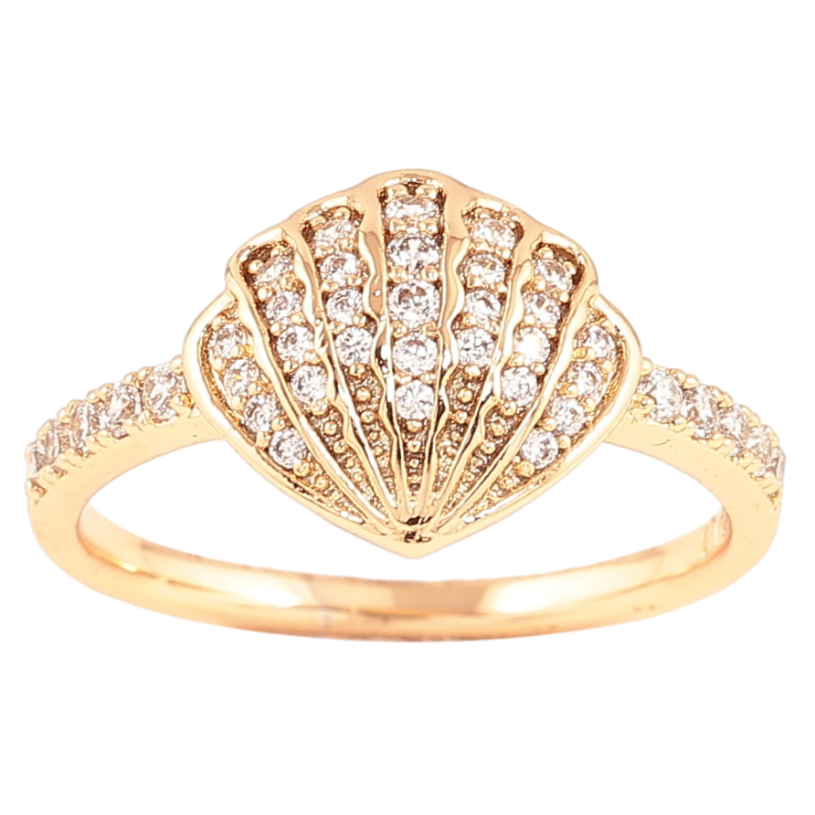 Каблучка Xuping Позолота 18K «Мушля з інкрустацією кристалами» фото №1