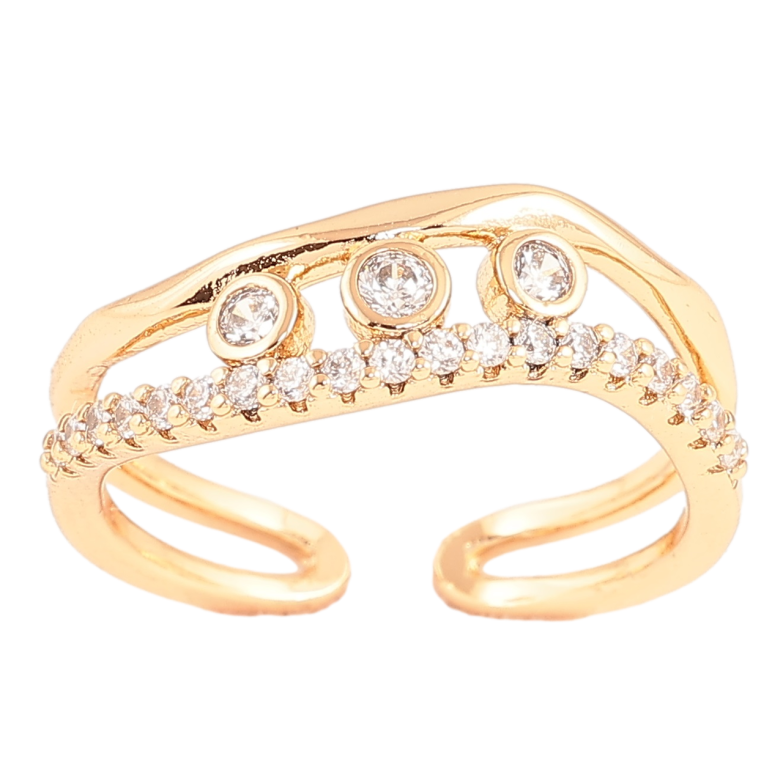 Каблучка Xuping Позолота 18K «Візерунок з кристалами» фото №2