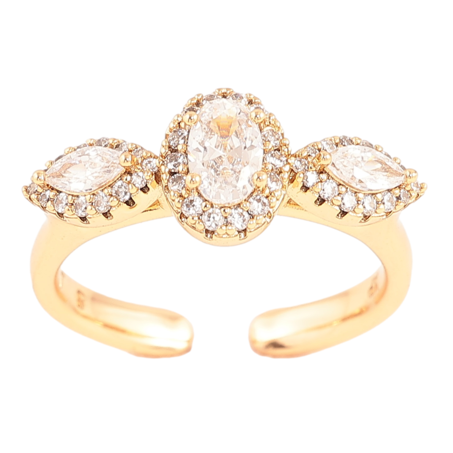 Каблучка Xuping Позолота 18K «Візерунок з кристалами» фото №1