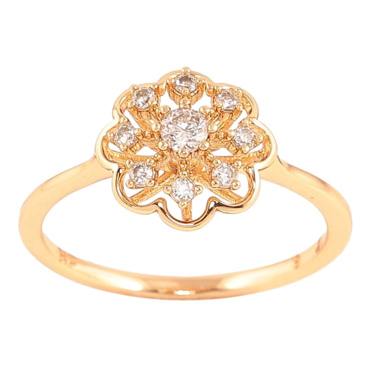 Каблучка Xuping Позолота 18K «Квітка з кристалами» фото №11