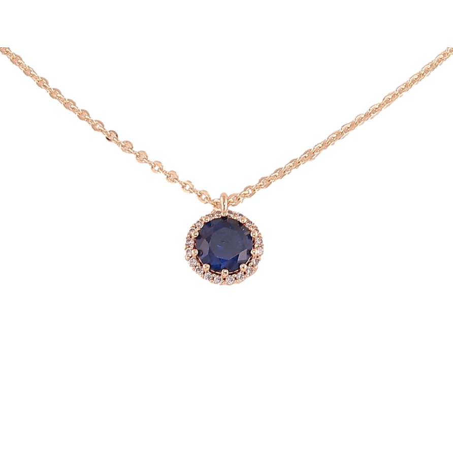 Підвіска на ланцюжку Xuping Позолота 18K «Синій кристал в обрамленні» довжина 46.5,51.5см х 1.5мм фото №1