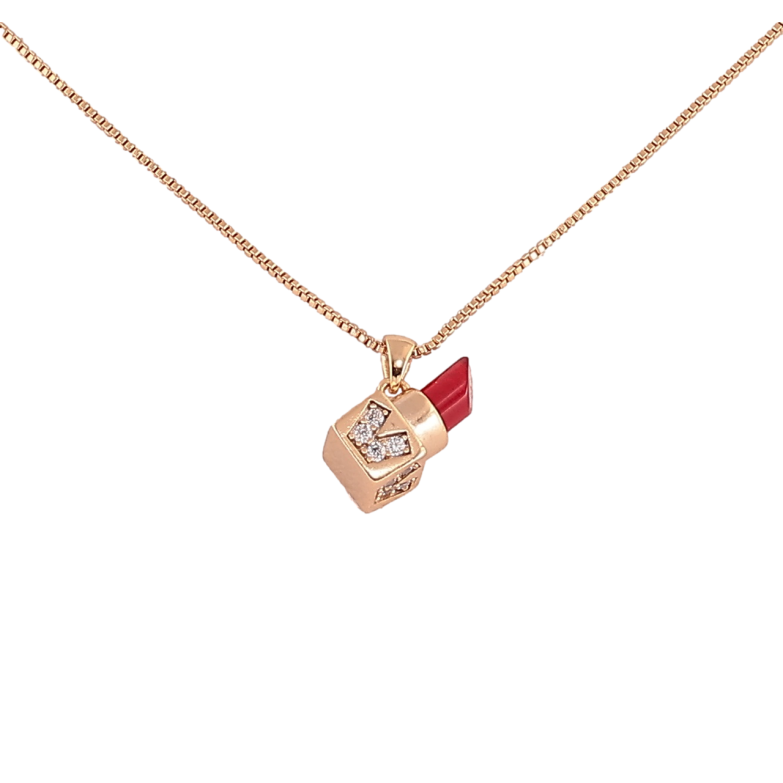 Підвіска на ланцюжку Xuping Позолота 18K «Помада» довжина 40-46см х 1мм фото №1