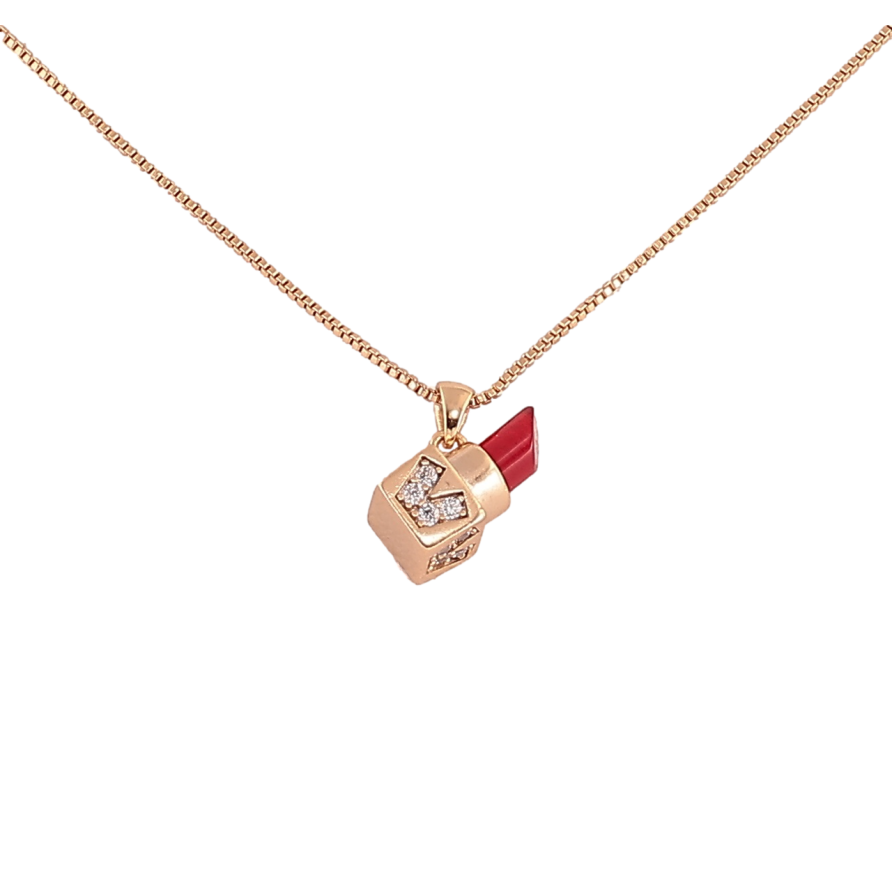 Підвіска на ланцюжку Xuping Позолота 18K «Помада» довжина 40-46см х 1мм фото №1