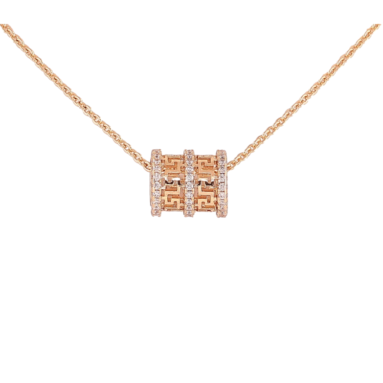 Подвеска на цепочке Xuping Позолота 18K Резная бусина-шарм с кристаллами длинна 42-45см х 1.5мм фото №1