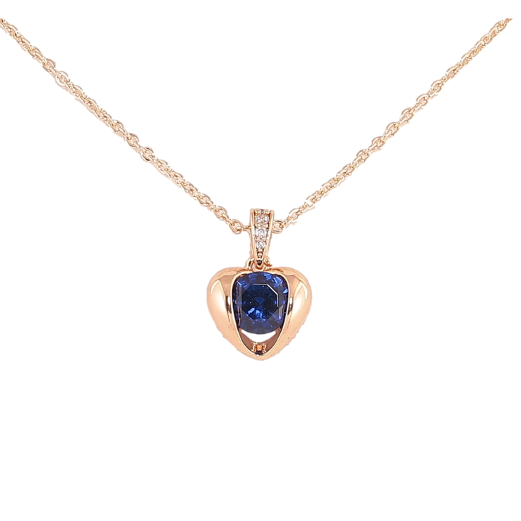 Підвіска на ланцюжку Xuping Позолота 18K «Сердечко з синім кристалом» довжина 45,50см х 1.5мм фото №18