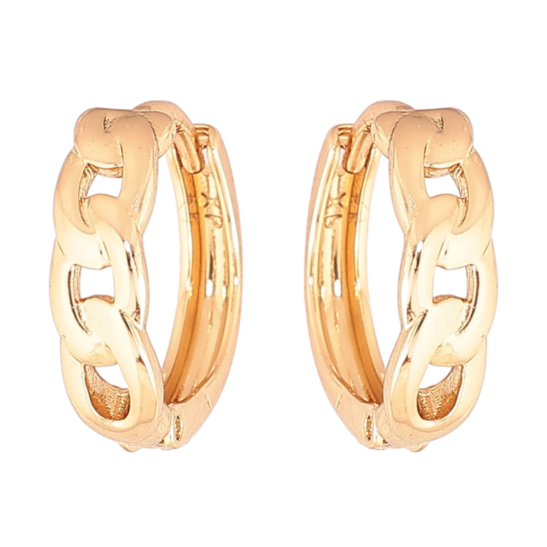 Сережки Xuping Позолота 18K колечка «Візерунок ланцюжок» фото №1 Сережки Xuping Позолота 18K колечка «Візерунок ланцюжок» фото №1