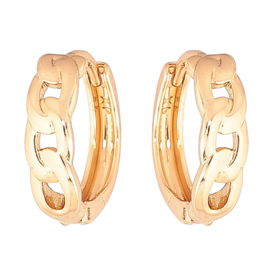 Серьги Xuping Позолота 18K колечки Узор цепочка фото №1