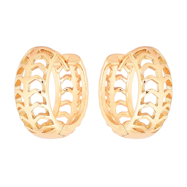 Сережки Xuping Позолота 18K колечка «Різьблений візерунок» фото №1